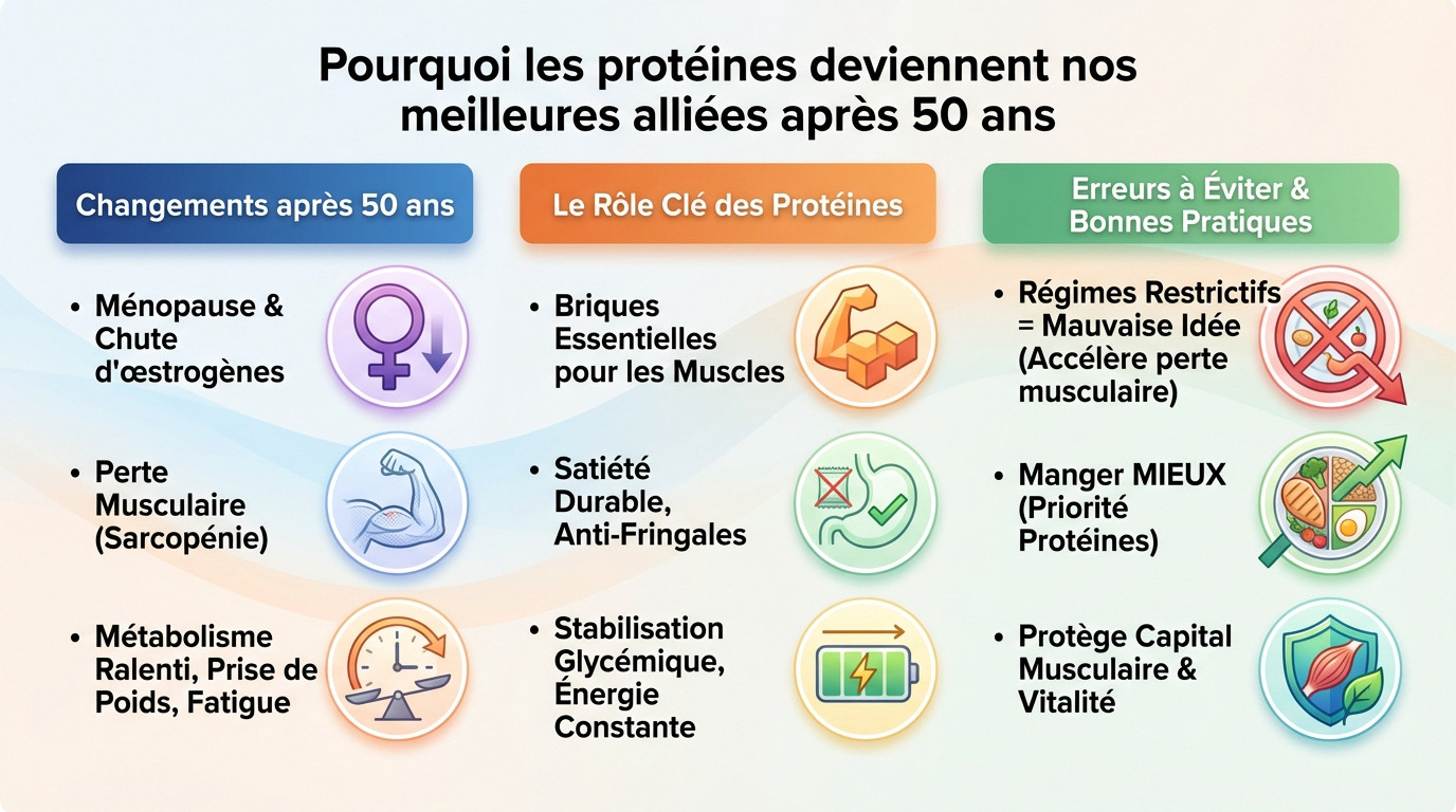 Femme de 50 ans souriante mangeant un repas équilibré riche en protéines végétales